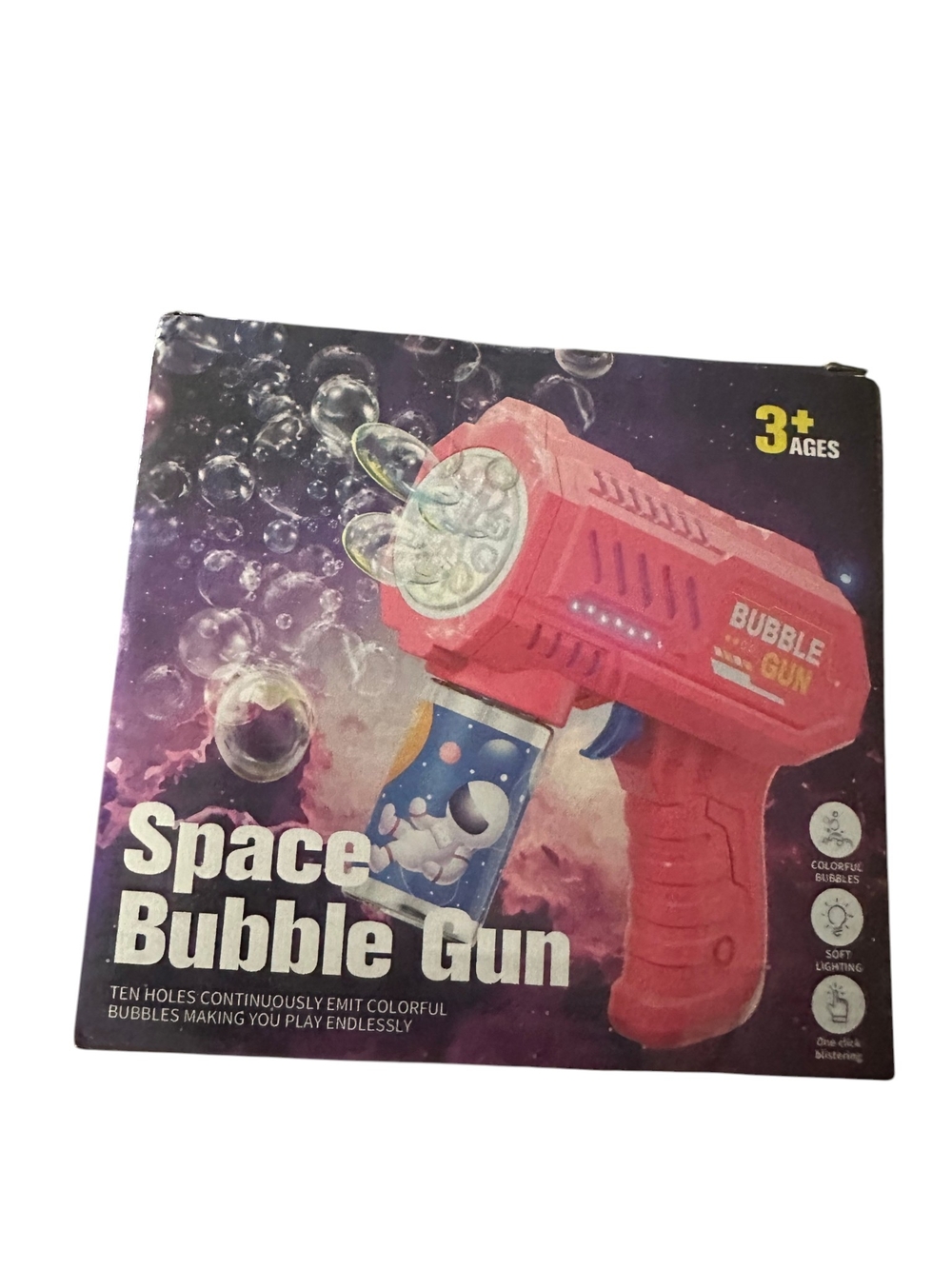 Space Bubble Gun - Pink Bubble Blaster for Kids